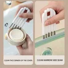 2入組10*4.5公分多功能家用間隙清潔刷,彎曲手柄,適用於深層和表層縫隙,鍵盤、杯蓋和凹槽清潔 - 彩色 - 查看 5