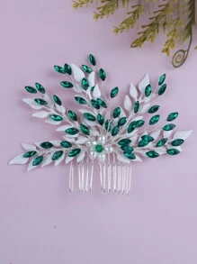 歐美風新娘手工diy珠寶水晶髮夾髮飾,適用於婚禮 - 銀色 - 查看 1