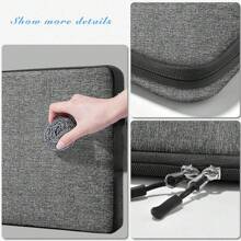 Laptop Case 15 15.6 16 Inch Sleeve Water Resistant Cover Compatible With Macbook Pro 16" & 15.4", Surface Book 2/1 15" And Most Popular 15"-16" HP Asus Razer MSI Notebooks,Gray & Black - Gray & Black - View 3