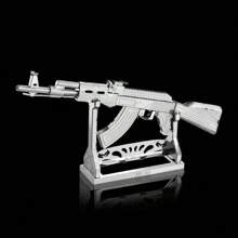 Diy Metal Assembly Toy Gun Model, 3d Game Puzzle Rifle Handicrafts, Christmas Gift For Friends - Silver - View 1