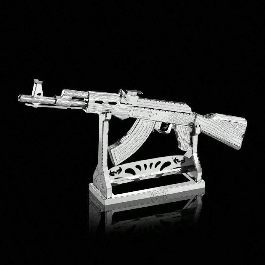 Diy Metal Assembly Toy Gun Model, 3d Game Puzzle Rifle Handicrafts, Christmas Gift For Friends - Silver - View 1