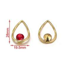 2 件裝不銹鋼橢圓形骨架吊墜耳環項鍊時尚復古吊墜 Diy 女裝珠寶配件 - 橢圓吊墜 - 查看 8