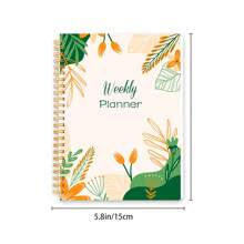 1 件套每週計劃本螺旋裝日設計師計劃本學校計劃本工作計劃本簡單計劃本議程計劃本 - 橘色 - 查看 3
