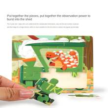 24款不同年齡段可選擇的1入組9片木製拼圖玩具,兒童早教拼圖,動物和交通運輸主題幼稚園飛機拼圖(視頻詳情) - 彩色 - 查看 8