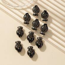 10 件鍍金可愛魚形 Diy 珠寶裝飾配件 - 黑色 - 查看 1