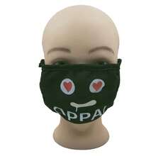 1片黑色可愛卡通表情口罩,可重複使用材料,冬季日常面部防護,保暖防塵口罩, 戶外騎行口罩 - I款 - 查看 1