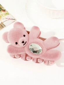 1入組絨面和鑽石熊貓造型大號髮夾,適用於女士,是可愛的禮物,是綁馬尾和髮髻的強力定型髮飾 - 彩色 - 查看 8