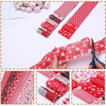 50入組花卉布拼接捲裝補丁布,裝飾用輪廓剪裁布卷,適用於手工藝製作和diy手工藝品 - 彩色 - 查看 4