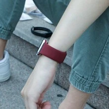 硅胶表带兼容 表带 44 毫米 40 毫米 49 毫米 45 毫米 41 毫米 38 毫米 42 毫米皮带手链兼容 Series 9 8 7 6 5 3 SE Ultra 2m，女士男士 - yellow - 查看 5