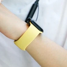 硅胶表带兼容 表带 44 毫米 40 毫米 49 毫米 45 毫米 41 毫米 38 毫米 42 毫米皮带手链兼容 Series 9 8 7 6 5 3 SE Ultra 2m，女士男士 - yellow - 查看 6