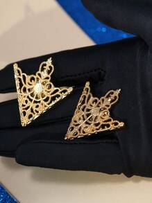 2 pièces Épingles vintage creuses en forme de col en V unisexe, accessoire de mode convenant pour un port quotidien et les fêtes