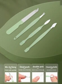 Manicure Set, Stainless Steel Nail Clipper Set, Professional Grooming Kit, Facial, Hand And Foot Skin Care And Nail Care Tools, With Leather Travel Storage Case - Green - View 5