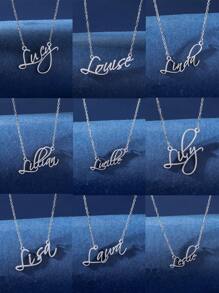 1 Pc Personalized Stainless Steel Girl's Name Pendant Necklace (Only Supports English Letters Necklace) - Silver - View 9