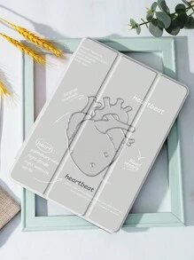 Silver Stereo Heart Case Compatible With IPad 10.2 Inch 2021/2020 IPad 9th/8th Generation,Compatible With Huawei Matepad 10.4/ Tab/Cover,With Pen Holder,Supports Automatic Sleep/Wake Lid