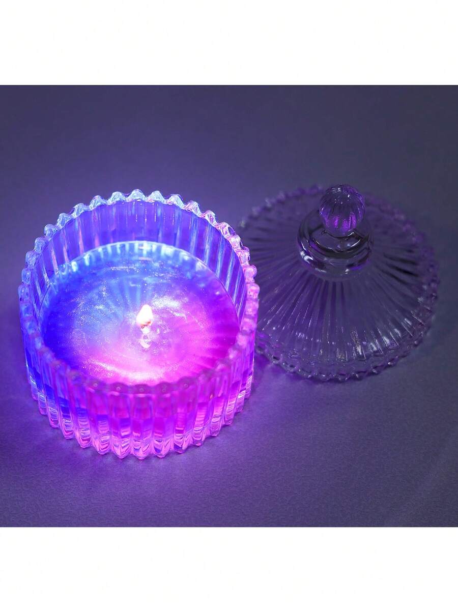 1 件夢幻星空果凍蠟燭,2 色金色效果,浪漫臥室裝飾,香氛蠟燭,生日,聖誕禮物,餐桌裝飾,香氛禮物 - 彩色 - 查看 1