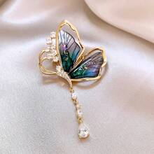 精美豪華的蝴蝶胸針,抗光設計,獨特時尚的女性西裝和服裝配飾 - 藍色 - 查看 6