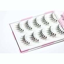 簇狀卡通假睫毛透明莖貓眼形短尖尾條狀睫毛,柔軟舒適,韓國化妝品 - 尖尾漫畫款 - 查看 5
