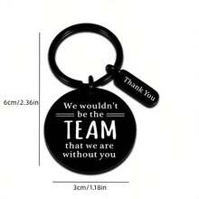 1個不銹鋼男士团队鑰匙圈禮物,生日畢業禮物,聖誕節團隊鑰匙圈,員工退休晋升鑰匙圈禮物 - 黑色 - 查看 3