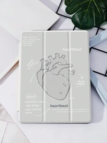 Silver Stereo Heart Case Compatible With IPad 10.2 Inch 2021/2020 IPad 9th/8th Generation,Compatible With Huawei Matepad 10.4/ Tab/Cover,With Pen Holder,Supports Automatic Sleep/Wake Lid