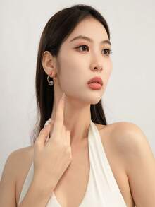 1對18k不銹鋼2.0*16mm幾何形狀金色極簡耳環,女性和女孩的時尚珠寶禮物 - 彩色 - 查看 1