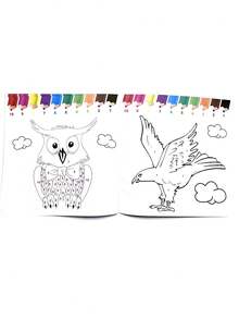 兒童認知英文布書,啟蒙教育和拼圖貓頭鷹動物書玩具畫板,適合孩子們 - 棕色 - 查看 2