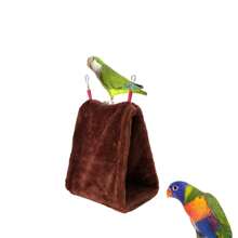 1 pieza Cama liso color felpa pájaro colgante para loro para de dormir - Café integral - Ver 3