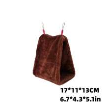 1 pieza Cama liso color felpa pájaro colgante para loro para de dormir - Café integral - Ver 4