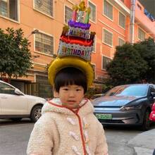 4 件/包款生日髮帶鋁製氣球髮帶 - 黃色 - 查看 1