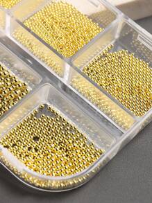 6 Griglie Perline Charm in Metallo Mini Perle Caviale Cristalli Pixie Decorazione Fai da Te Gemme per Unghie Forniture per Unghie