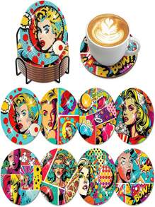 New Arrival Diy Diamond Painting, Full Drill Shiny Rhinestone Cup Mat, Valentine'S Day Popular Artwork For Living Room Bedroom Girls - Multicolor - View 1