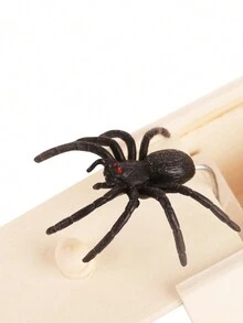 1入組可怕的驚喜惡作劇玩具 - 木製盒子裝蜘蛛 - 有趣的木製蜘蛛盒,可怕的蜘蛛惡作劇小玩意,顏色和配件隨機 - 原木色 - 查看 8