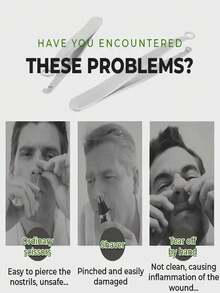 1支剪鼻毛鉗子,圓頭,多功能耐水 - 銀色 - 查看 4