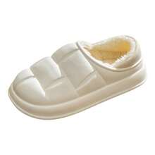 女拖鞋冬季新室內家居包跟兩穿保暖防滑外穿防水鞋 - 白色 - 查看 1