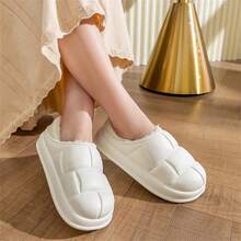 女拖鞋冬季新室內家居包跟兩穿保暖防滑外穿防水鞋 - 白色 - 查看 3