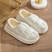 女拖鞋冬季新室內家居包跟兩穿保暖防滑外穿防水鞋 - 白色 - 查看 5