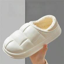 女拖鞋冬季新室內家居包跟兩穿保暖防滑外穿防水鞋 - 白色 - 查看 6