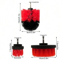3 件式電鑽刷電動洗地機套件擴展附件套件,適用於灌漿、地板、浴缸、淋浴、瓷磚、浴室和廚房表面,紅色 - 紅色 - 查看 2