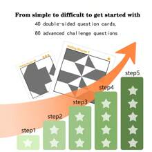 木製套裝創意拼圖開放式大腦訓練玩具適合男孩和女孩腦筋急轉彎空間思維開發遊戲 - 彩色 - 查看 3