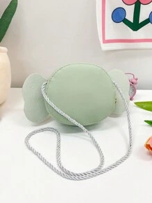 1pc Young Girl's Pu Leather Mini Crossbody Bag With Zipper Closure, Cute Candy Colors For Daily Use - Green - View 6