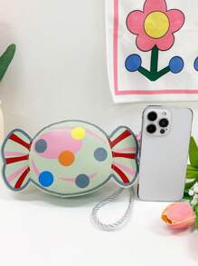 1pc Young Girl's Pu Leather Mini Crossbody Bag With Zipper Closure, Cute Candy Colors For Daily Use - Green - View 4