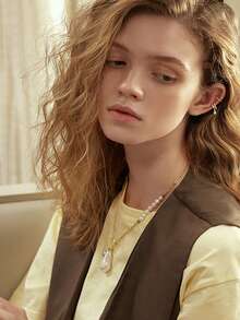 1pc Copper With CZ Ear Cuff Cross Multilayer Clip Drop Earrings For Women - Drop Ear Cuff - View 5