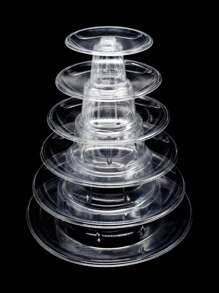 1 件 6 层马卡龙展示架，圆形可拆卸甜点塔架，适用于婚礼、生日、婴儿洗礼、桌面塑料蛋糕收纳架、派对马卡龙支架。婚礼装饰 婚礼派对用品 婚礼装饰 婚礼配件 婚礼蛋糕架 - 無色 - 查看 5