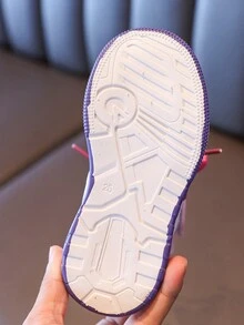 女童冬季運動鞋,紫色防滑毛絨暖和柔軟底部兒童運動鞋 - 紫色 - 查看 5