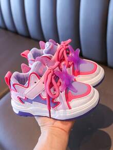 女童冬季運動鞋,紫色防滑毛絨暖和柔軟底部兒童運動鞋 - 紫色 - 查看 4