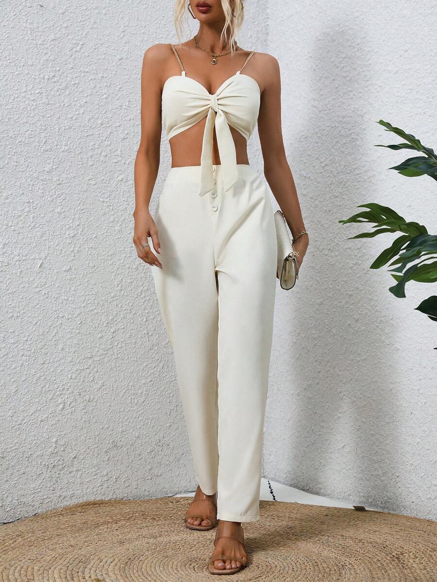 Women Two-Piece Outfits - 白色 - 查看 1