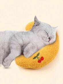 1 件裝貓形毛絨枕頭支撐頸部 U 型枕頭適合深度睡眠,顏色隨機 - 彩色 - 查看 3