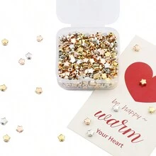 1box/200pcs 6mm Ccb Plating Five Pointed Star Shaped Loose Beads For Handmade Diy Jewelry Making Accessories - One Box - View 3