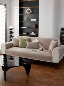 1入組加厚防水尚絨沙發墊，現代日式風格柔軟的寵物友好沙發套，具防水和防滑功能，可保護家具免受污垢和刮傷。單件售賣，適用於L形沙發和1/2/3/4座椅沙發 - 咖啡棕 - 查看 3