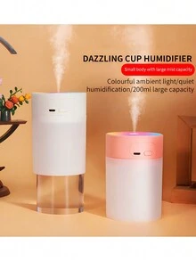 Colorful Cool Mini Humidifier Mini 200ml, Aromatherapy Essential Oil Diffusers, Cool Mist Humidifiers, Aroma Usb Personal Desktop Humidifier For Bedroom, Car, Office. (1pc) - White - View 6