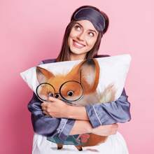 1入組45*45cm卡通狐狸動物紋理聚酯數碼印花裝飾枕套(不含枕芯),適用於客廳沙發 - 彩色 - 查看 3